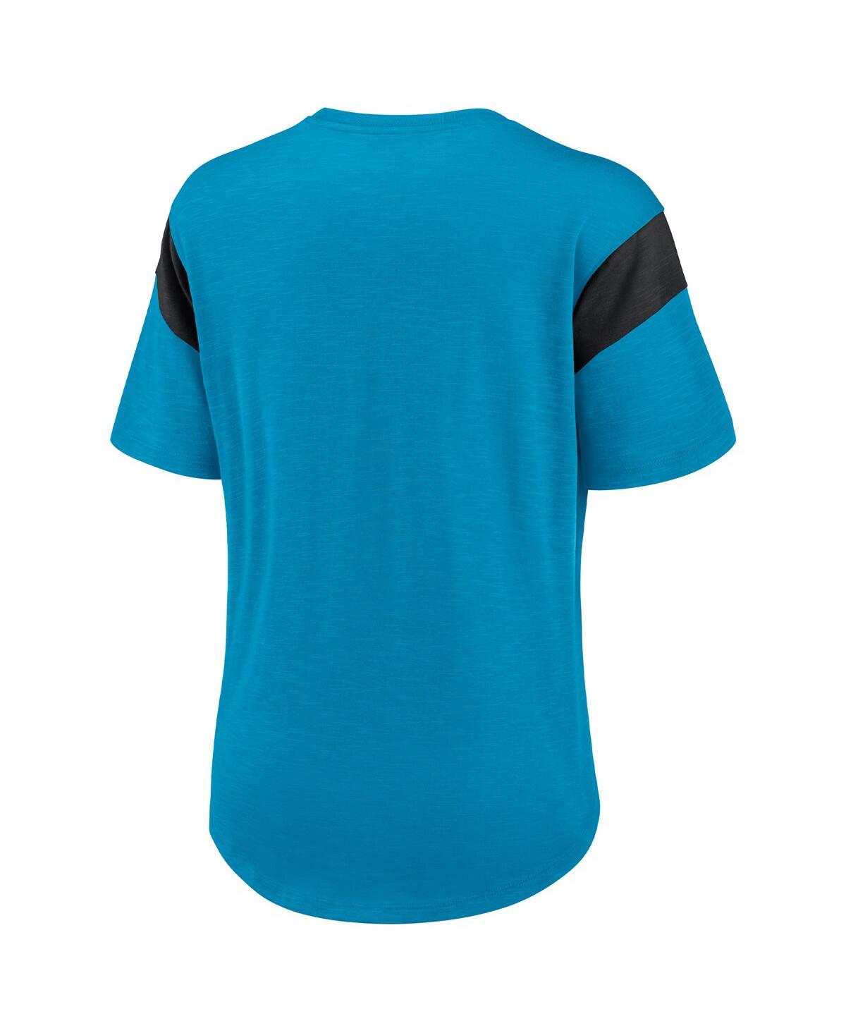 Nike Women's Blue Carolina Panthers Primary Logo Fashion Top In Blue,heather Black