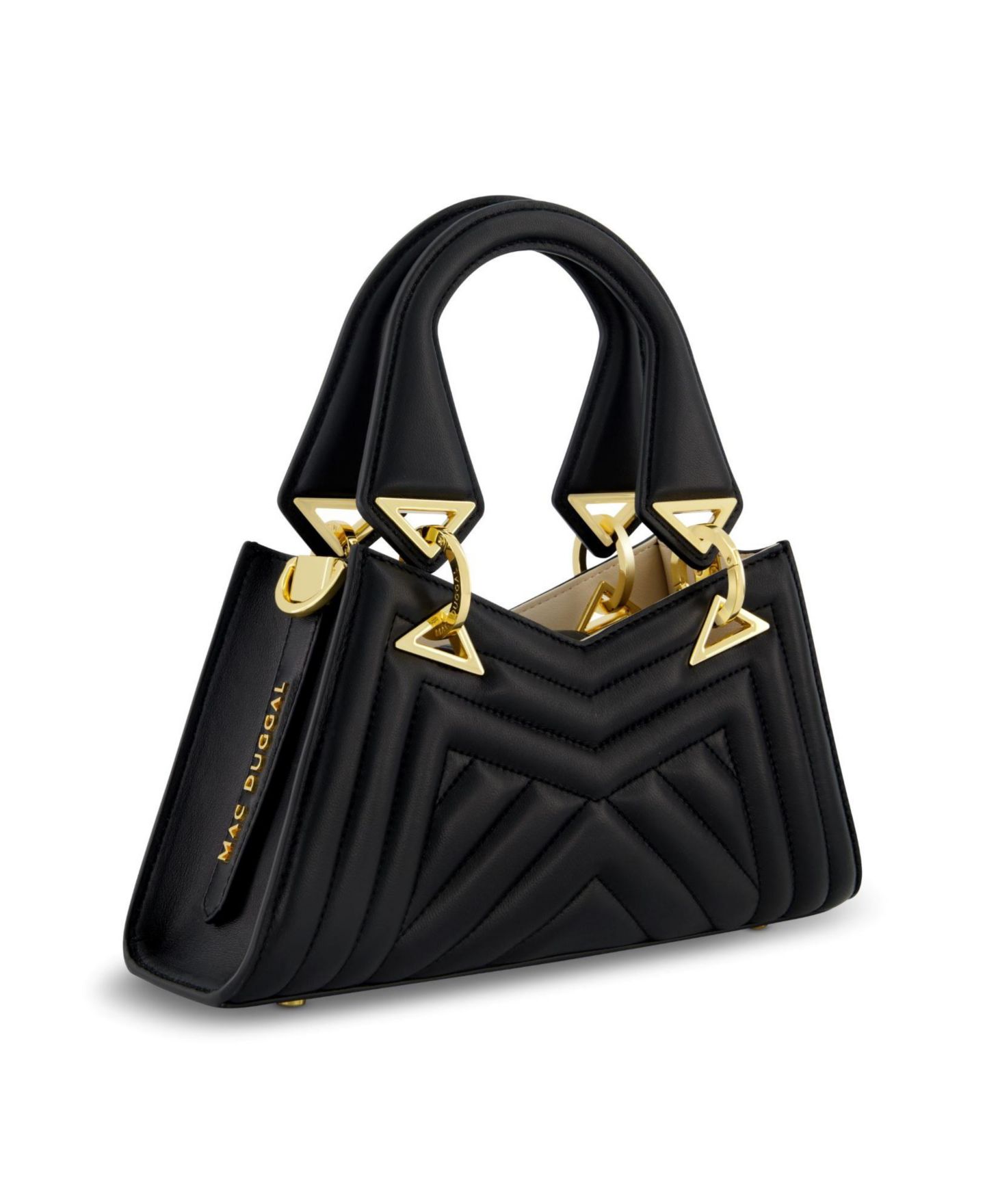 Женская сумка Mac Duggal Angular Quilted Napa Leather Handbag, цвет: Чёрный — фото 1