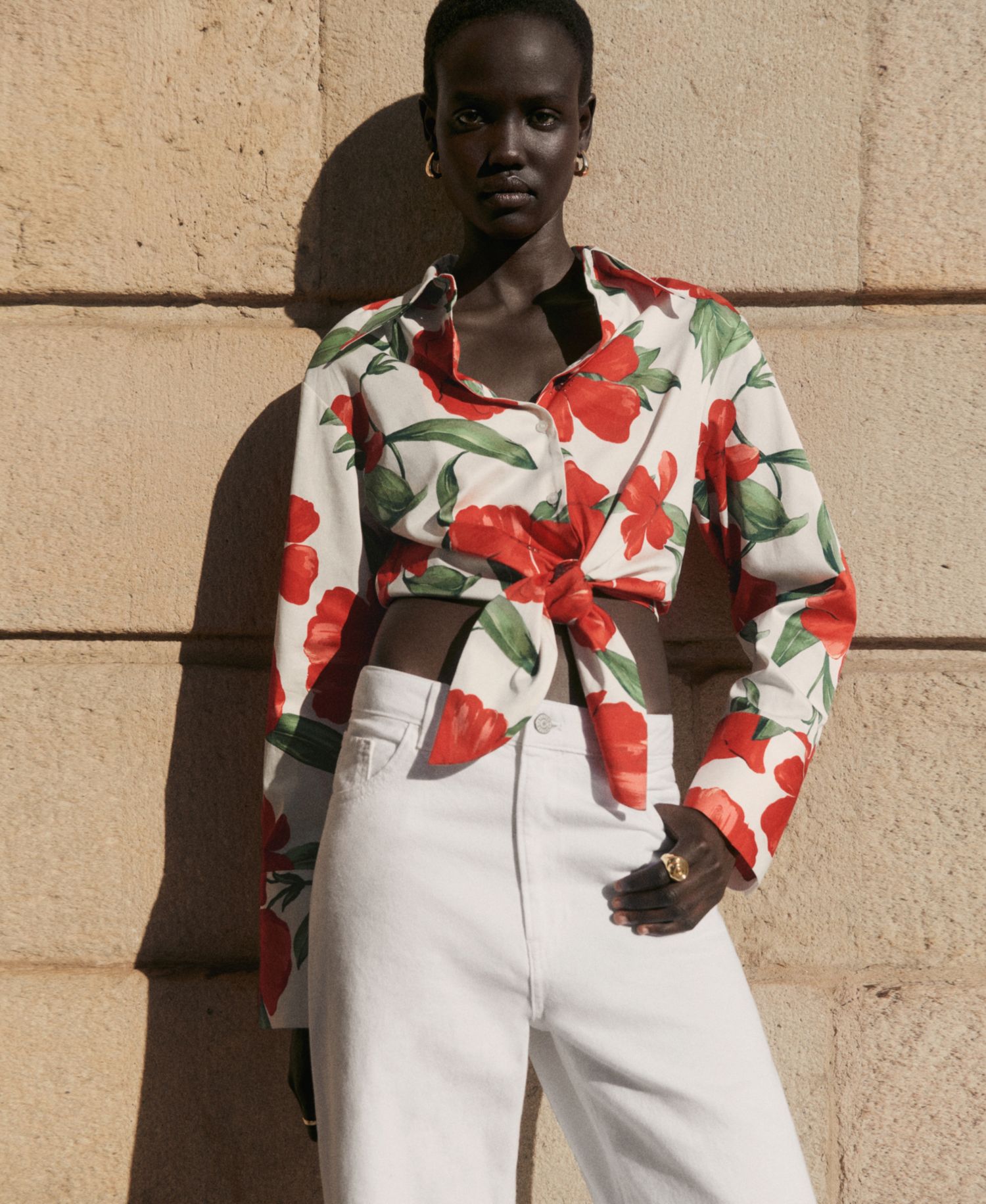 Women's Bow Printed Shirt