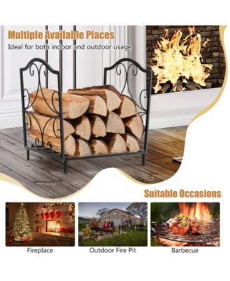 Heavy-Duty Steel Firewood Log Rack