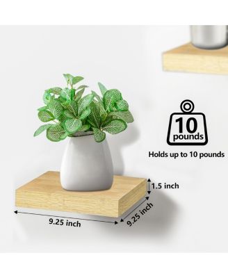  9 Inch 4 Pack Wall Mounted Floating Square Shelves -  for Bedroom, Kitchen, Living Room, Bathroom