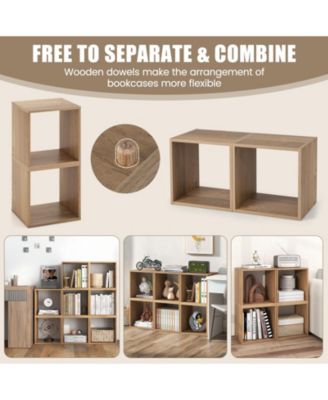 2-Cube Stackable Bookcase Organizer for Living Room and Study
