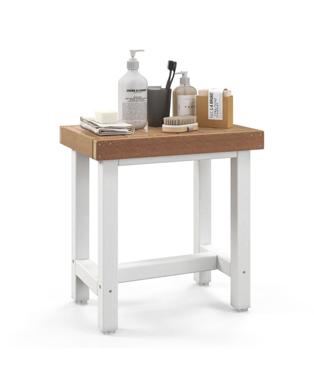 18 x 12 Inch Waterproof Bathroom shower Stool - Brown
