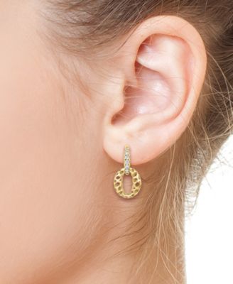 EFFY&reg; Diamond Openwork Dangle Hoop Drop Earrings (3/8 ct. t.w.) in 14k Gold