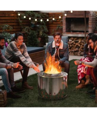 Smokeless Stainless Steel Fire Pit with Ash Pan for Yard Camping