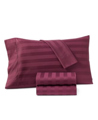 LAST ACT! 1.5" Stripe 550 Thread Count 100% Cotton 3-Pc. Sheet Set, Twin, Exclusively at Macy’s