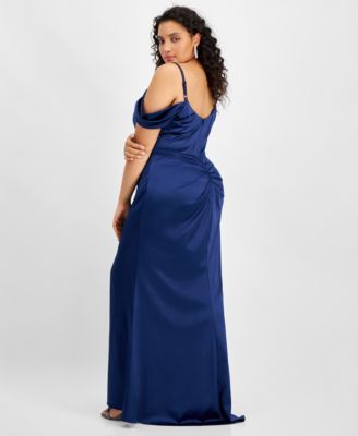 Модное атласное платье B Darlin большого размера с открытыми плечами