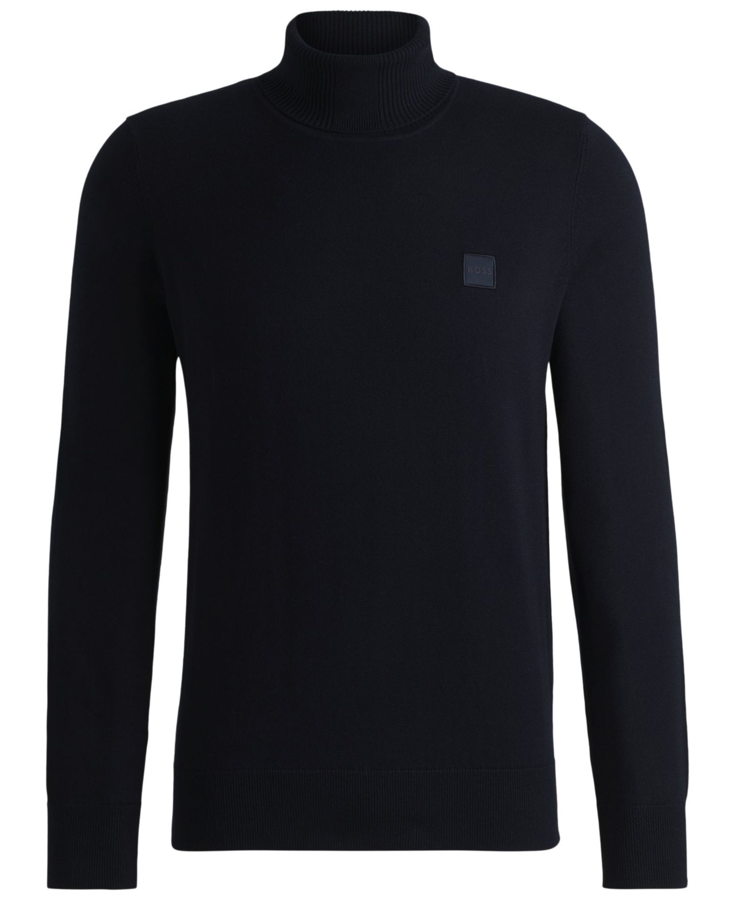 Мужской свитер Hugo Boss Rollneck Regular-Fit, цвет: Тёмный синий — фото 3