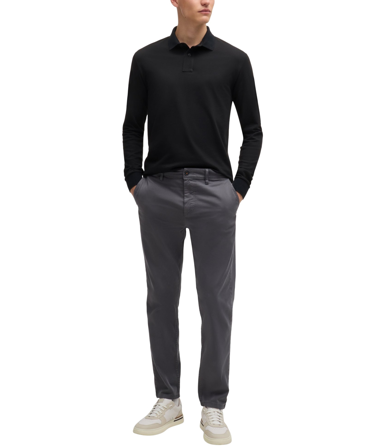 Hugo Boss Boss By  Men's Logo Patch Slim-fit Polo In Black