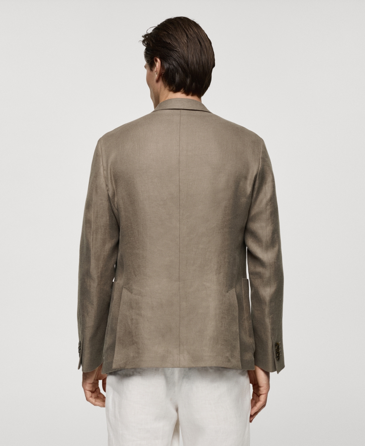 Mango Men's Linen Suit Blazer In Khaki