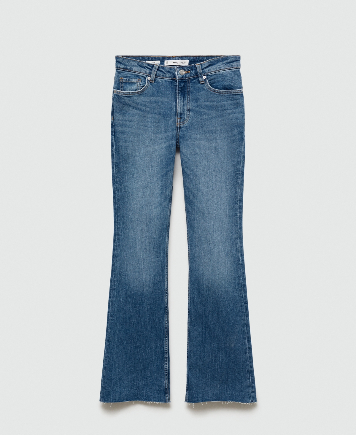 Shop Mango Women's Medium-rise Flared Jeans In Medium Blue