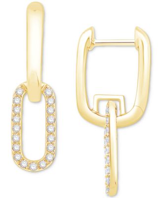 Diamond Interlocking Link Dangle Earrings (1/4 ct. t.w.) in 10k Gold