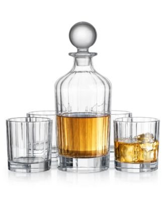 5 Piece Whiskey Set with Decanter and 4 Double Old Fashioned Glasses