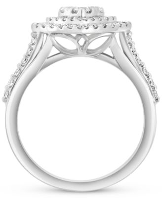 EFFY&reg; Diamond Heart Halo Cluster Ring (1-1/20 ct. t.w.) in 14k White Gold