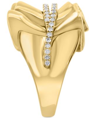 EFFY&reg; Diamond Double Row Wavy Statement Ring (1/4 ct. t.w.) in 14k Gold