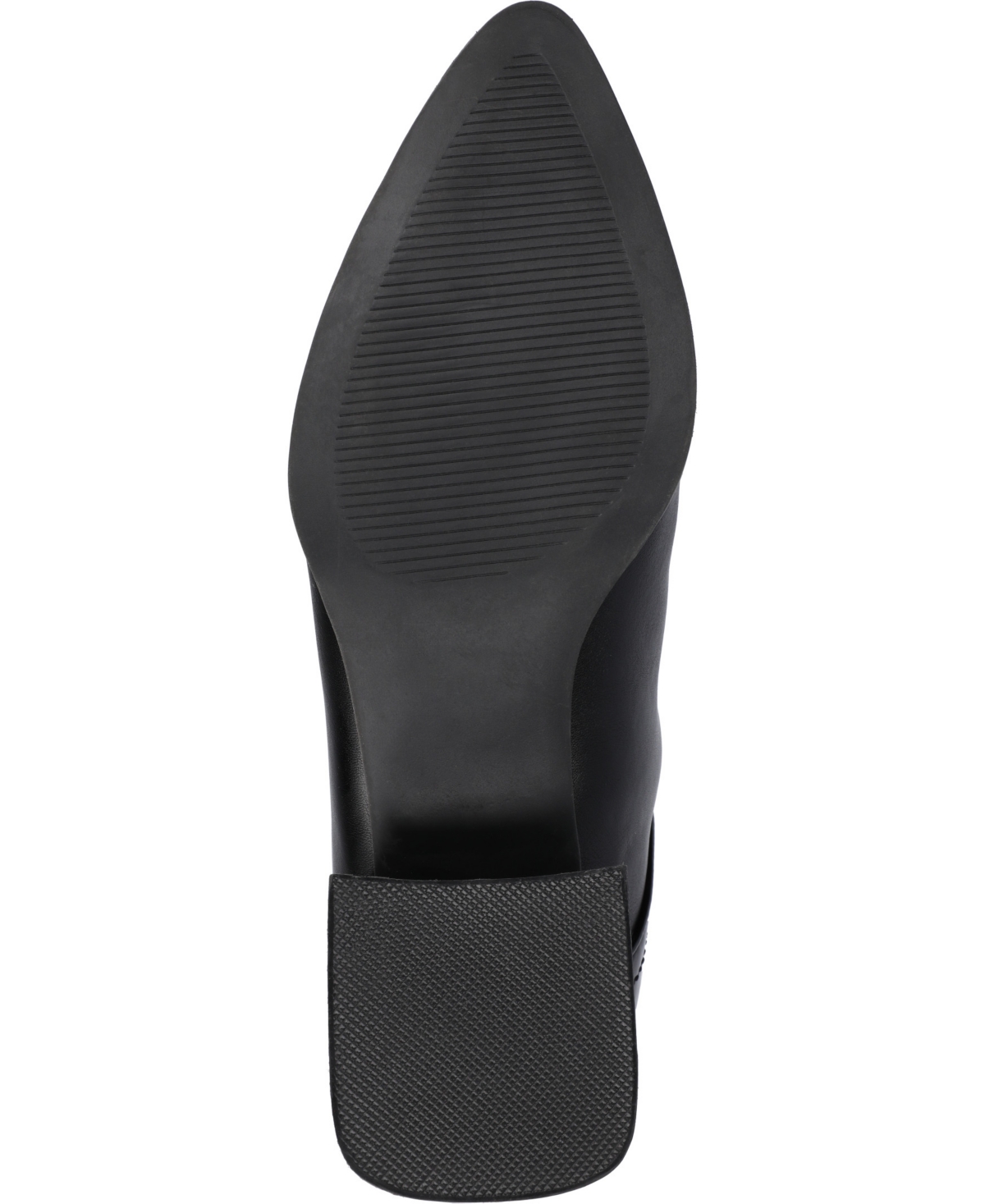 JOURNEE COLLECTION WOMEN'S CONSUELLO TWO TONE POINTED TOE BLOCK HEEL BOOTIES 