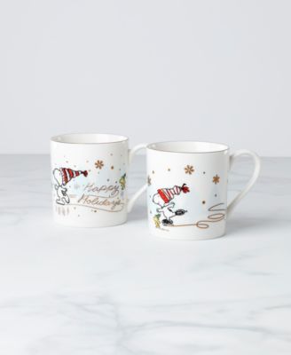 Peanuts Snoopy Skating Mugs, Set of 2, Exclusively at Macy’s