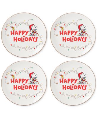 Lenox - Snoopy & Woodstock Porcelain Accent Plates, Set of 4