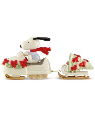 Lenox - Porcelain Snowmobiling with Snoopy Figurine