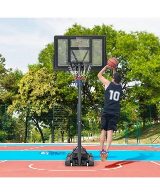 Портативное баскетбольное кольцо Costway с 11-уровневой регулировкой высоты Баскетбольного кольца и ворот