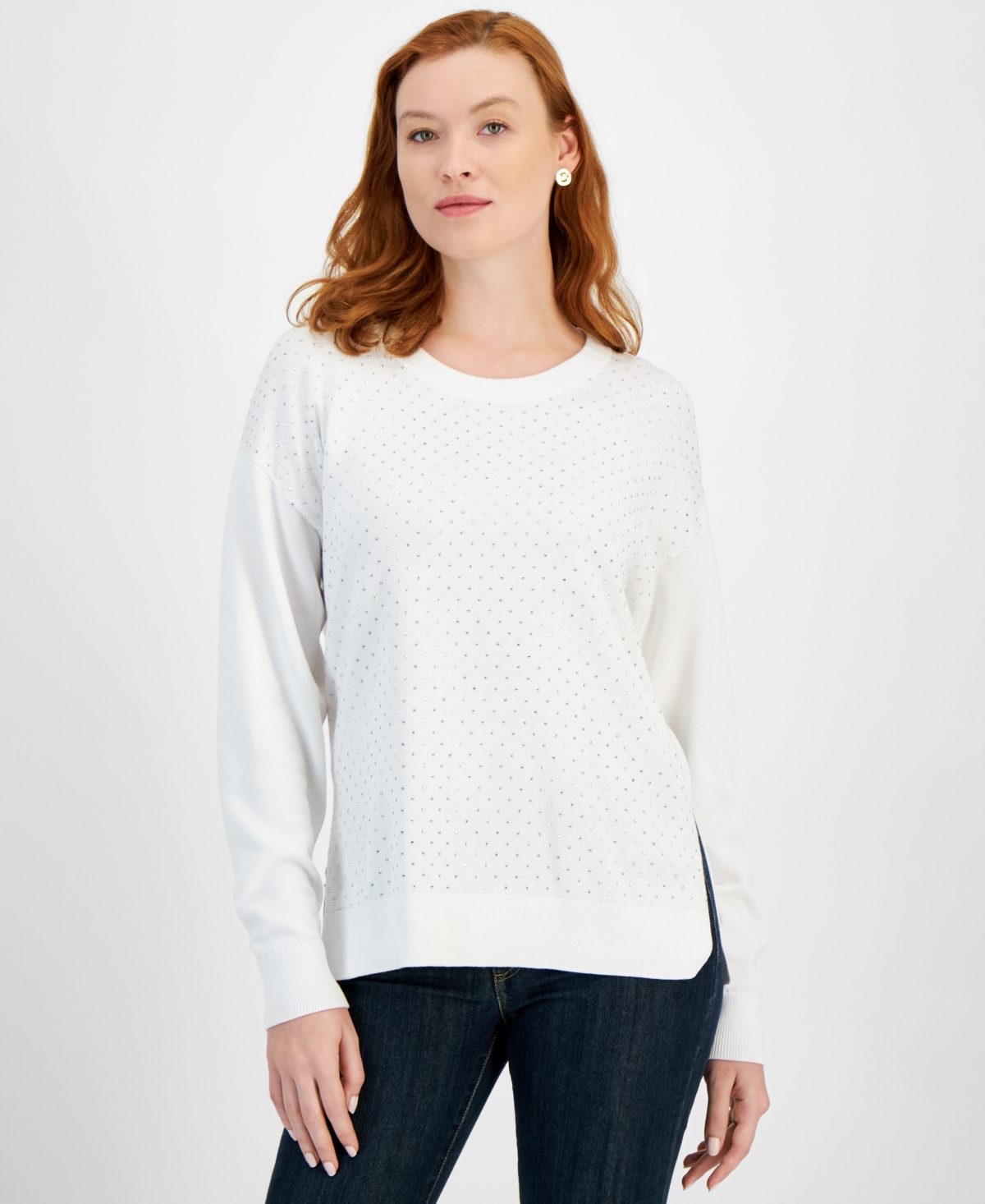 Michael Michael Kors Women's Studded Crewneck Sweater