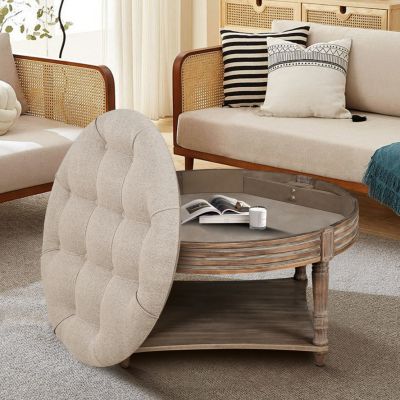  Round Tufted Ottoman Style, Storage, Comfort