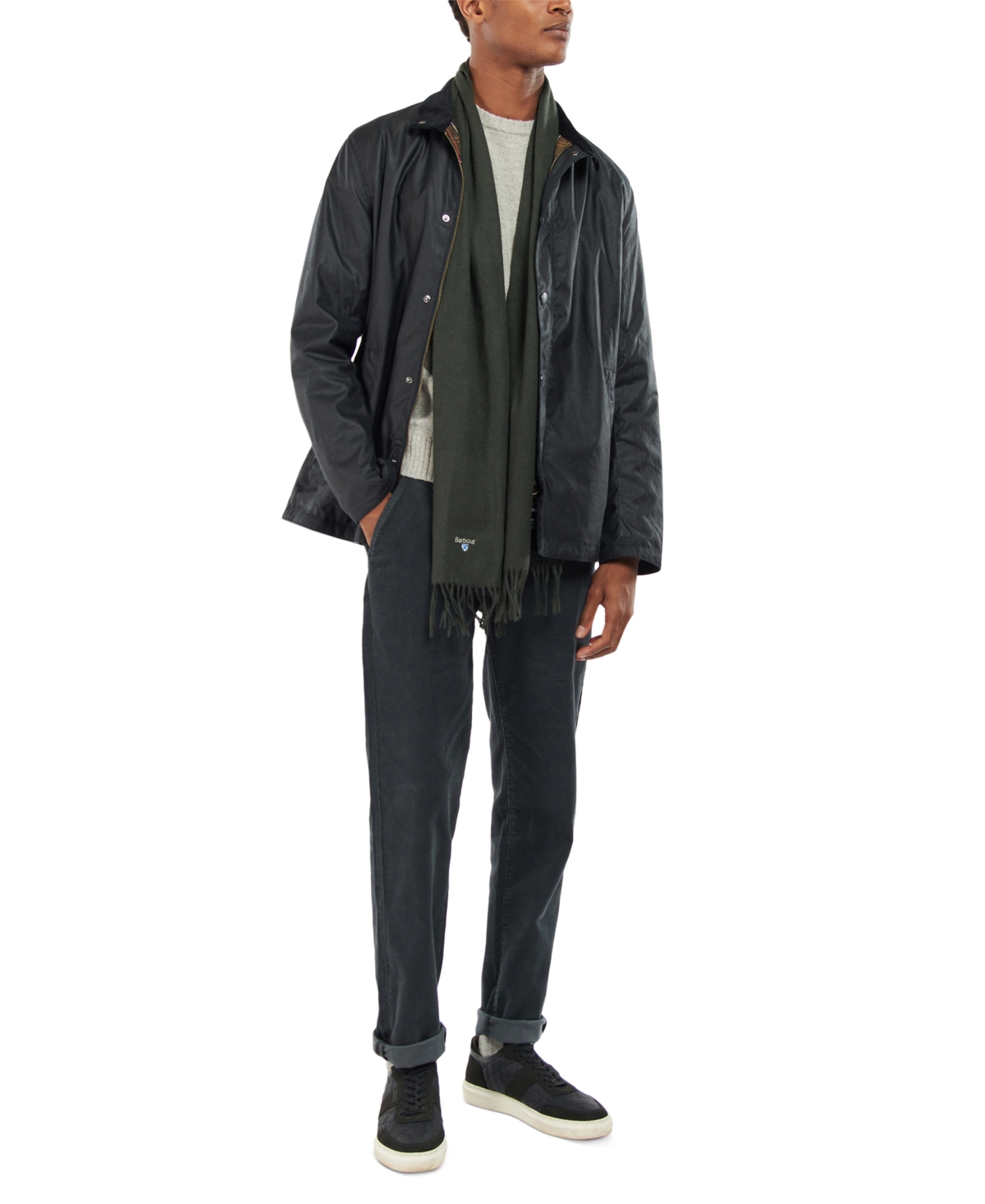 Barbour Men's Solid Wool Scarf, Created For Macy's In Charcoal