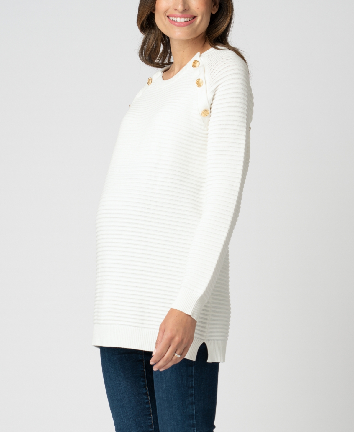 Shop Seraphine Women's Cotton Maternity To Nursing Sweater In Cream