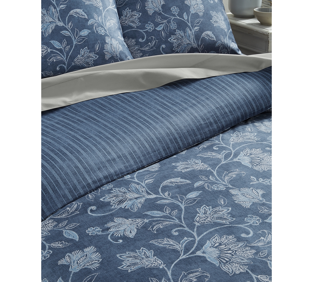 Charter Club Azure Jacobean 3-pc. Comforter Set, Full/queen, Exclusively At Macy's In Blue