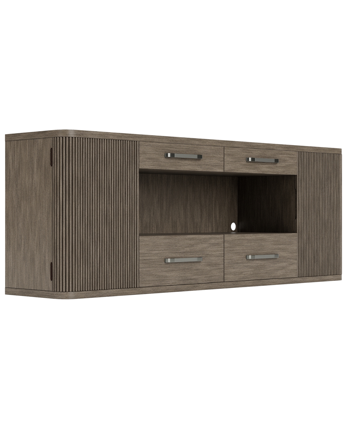 Macy's Frandlyn 82" Wood Media Console In Almond Frost
