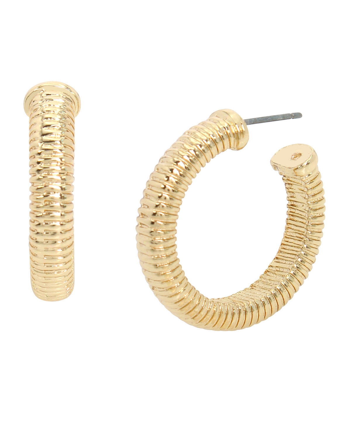 Gold Omega Hoop Earrings - Gold