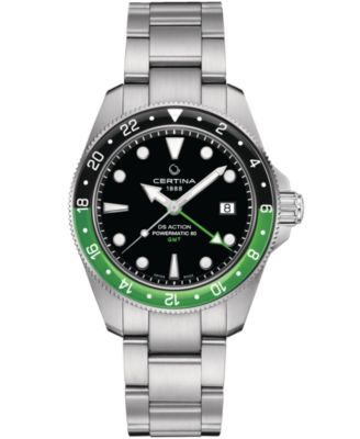 Men's Swiss Automatic DS Action GMT Powermatic 80 Stainless Steel Bracelet Watch 41mm