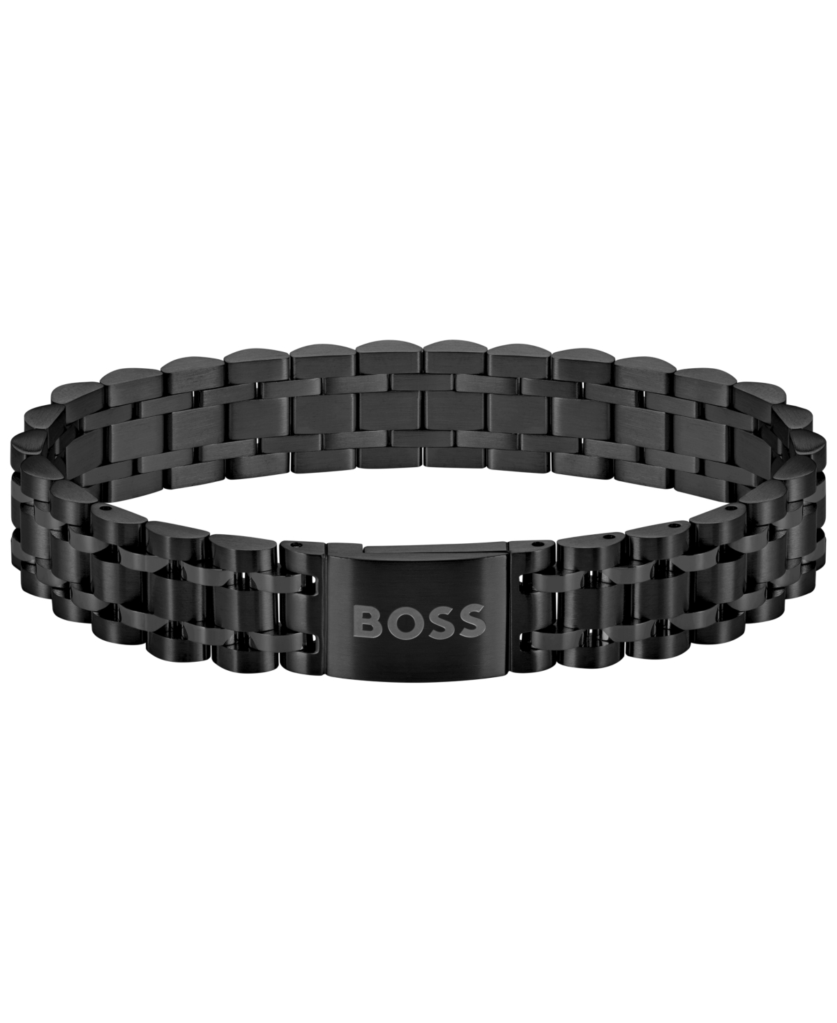 Men's Owan Ionic Plated Black Steel Bracelet - Black