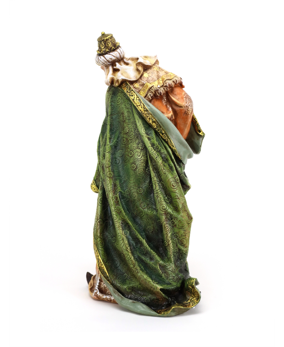 Napco Nativty Set 6 Extra Large Pieces In Green,blue,red