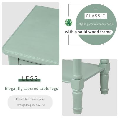 Simplie Fun Narrow Console Table, Slim Sofa Table With Three Storage Drawers And Bottom Shelf