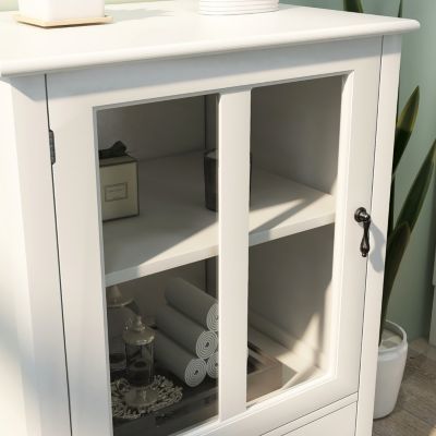  Buffet Storage Cabinet With Single Glass Doors And Unique Bell Handle