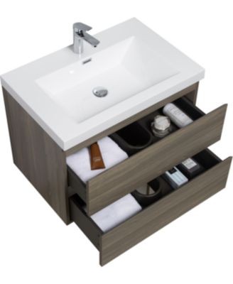 Streamdale 30" Wall-Mounted Vanity with Resin Sink & Soft-Close Drawers