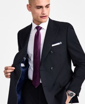 Men's Slim-Fit Pinstripe Double-Breasted Suit Jacket, Created for Macy's
