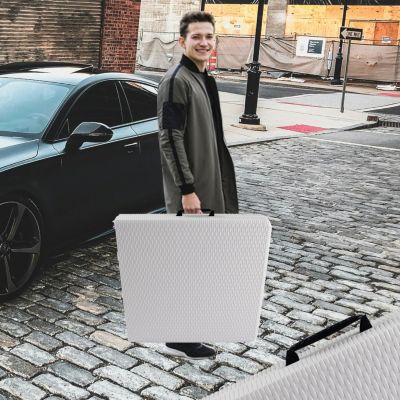 Streamdale 4FT Foldable Rattan Table, Portable & Durable