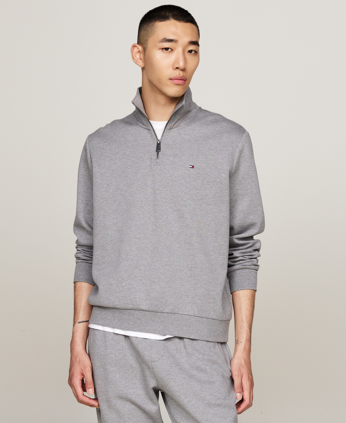 Tommy Hilfiger Intechno Knit Quarter In Gray