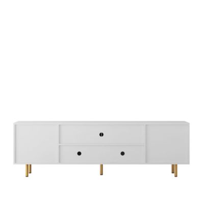 Grooved TV Cabinet with White Texture
