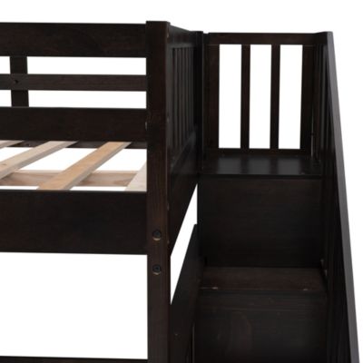 Streamdale Stairway Bunk Bed with Storage and Guardrail