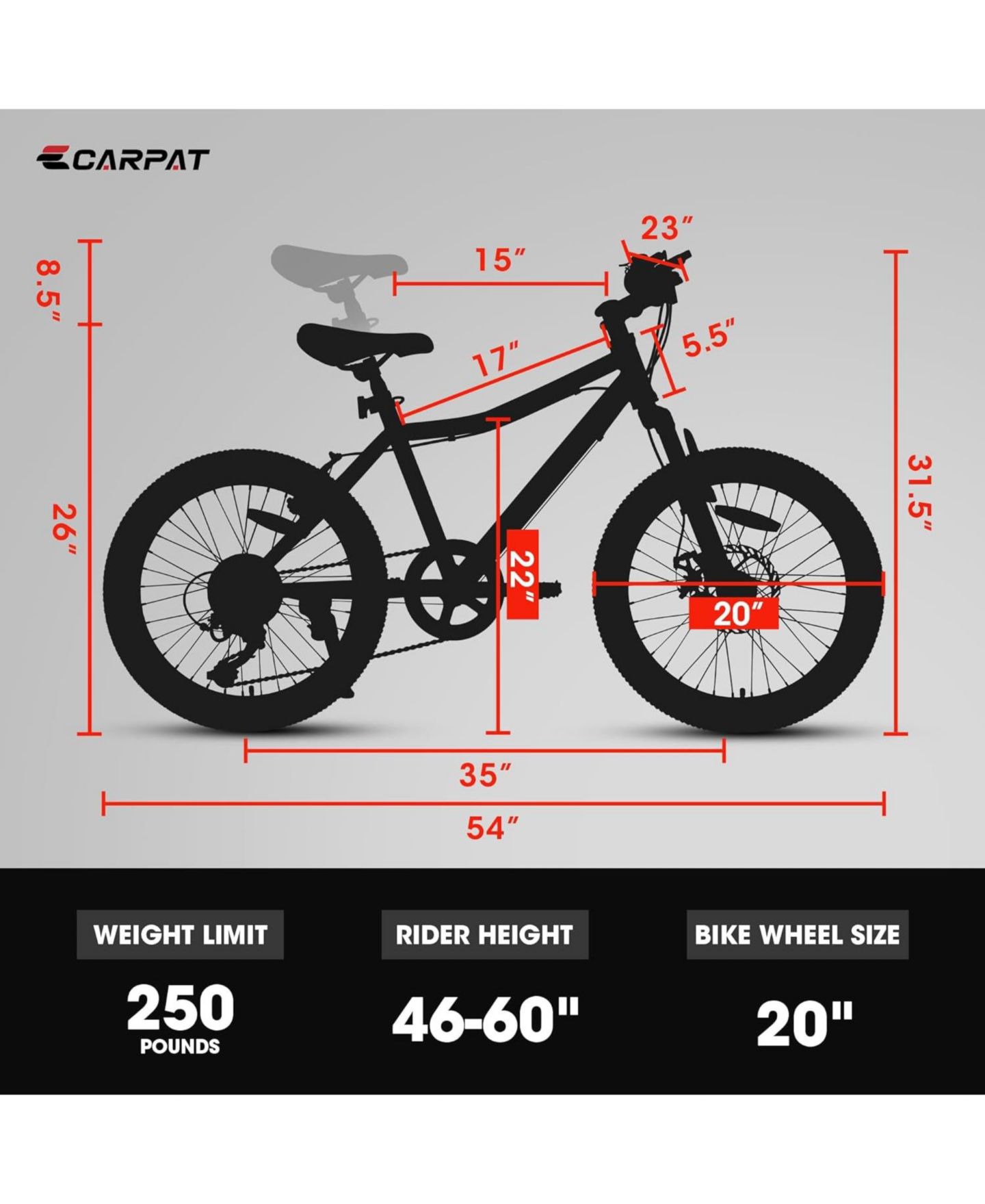 Детская игрушка Streamdale Furniture 20" Kids' Mountain Bike, 7-Speed, Disc Brake, от 8 лет — фото 7