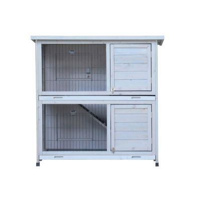 Streamdale 2-Story Outdoor Rabbit Hutch with Run & Removable Trays