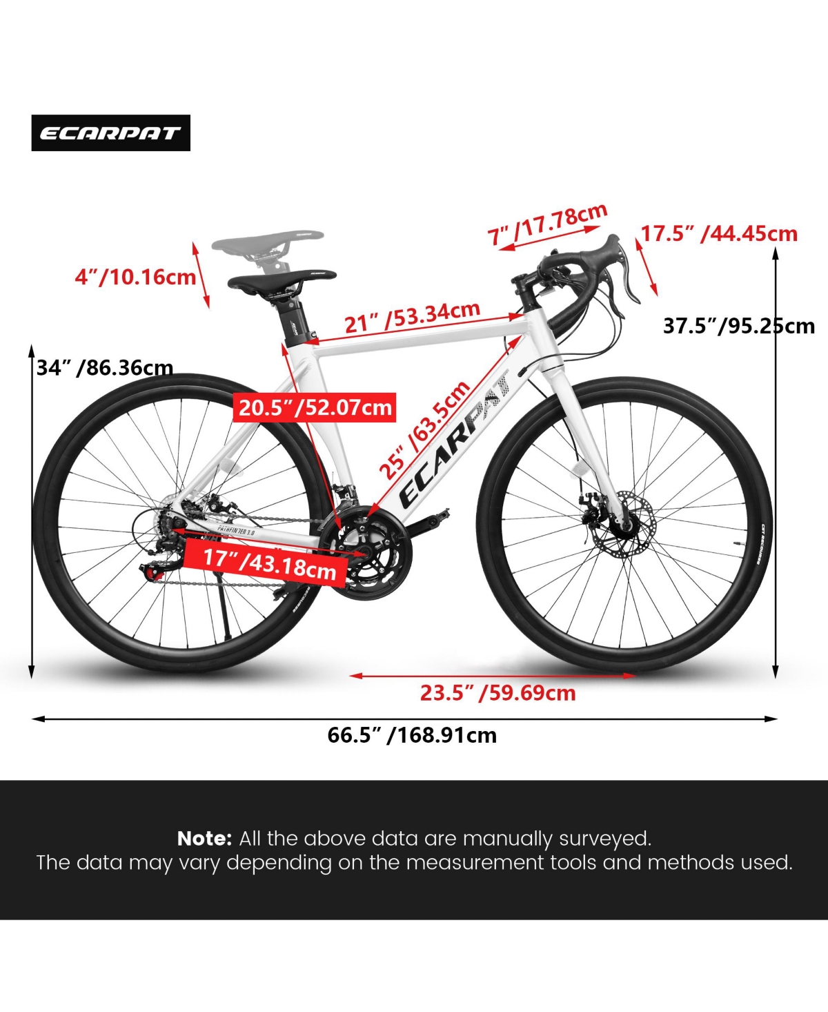 Streamdale Furniture Aluminum Road Bike with Suspension Fork and Disc Brakes