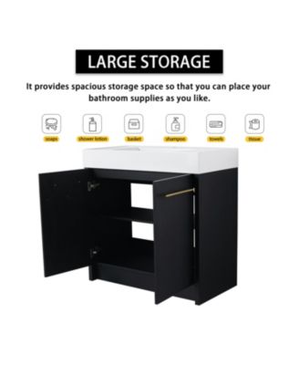 36" Freestanding Vanity with Resin Sink & Soft-Close Door