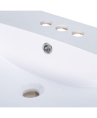 24" Ceramic Vanity Top, White Basin, 3-Faucet Holes