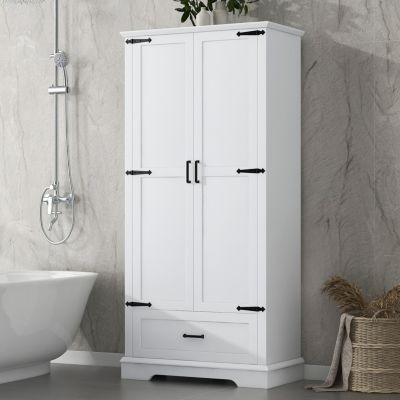Tall Bathroom Cabinet with Adjustable Shelf and Drawer