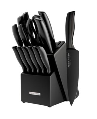 15 Piece Stainless Steel Knife Set with Block and Sharpener - Macy's