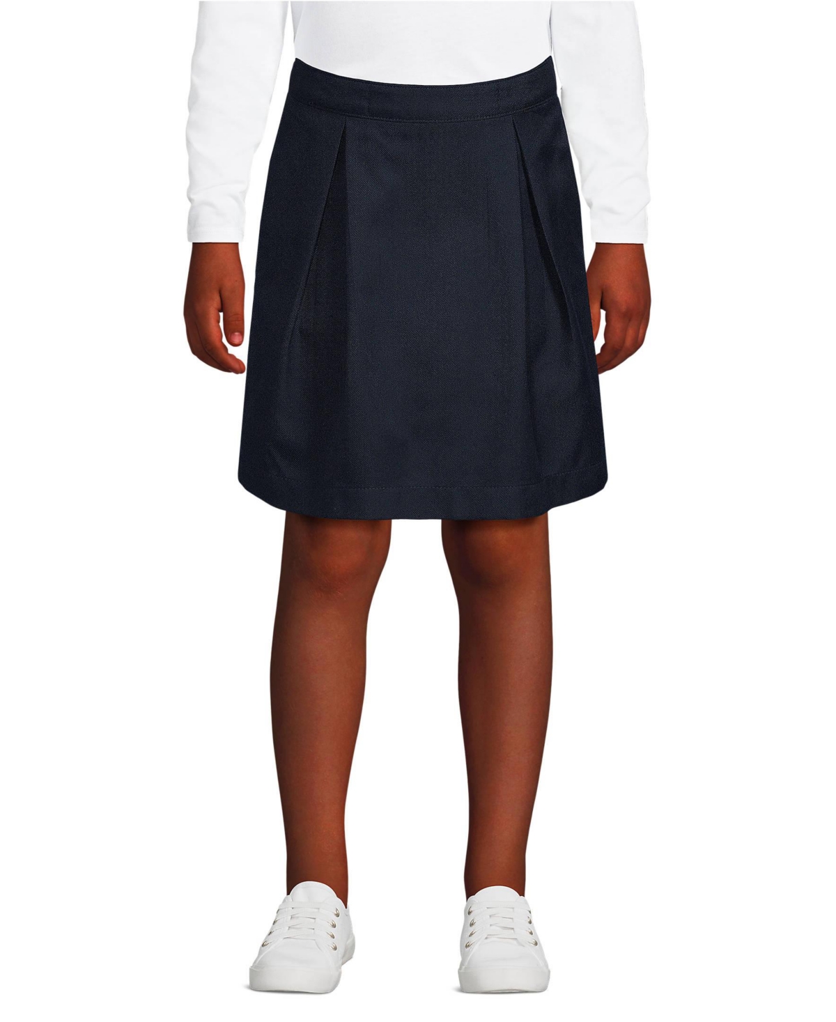 Lands' End Little Girls School Uniform Solid Pleated Skort Top of Knee